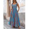 imagePRETTYGARDEN Womens Dresses 2025 Summer Floral Sleeveless Maxi Dress Casual Spaghetti Strap Tiered Flowy Beach Long DressSbrick Red Blue