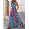 imagePRETTYGARDEN Womens Dresses 2025 Summer Floral Sleeveless Maxi Dress Casual Spaghetti Strap Tiered Flowy Beach Long DressSbrick Red Blue