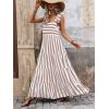 imagePRETTYGARDEN Womens Dresses 2025 Summer Floral Sleeveless Maxi Dress Casual Spaghetti Strap Tiered Flowy Beach Long DressSkhaki