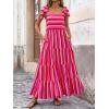imagePRETTYGARDEN Womens Dresses 2025 Summer Floral Sleeveless Maxi Dress Casual Spaghetti Strap Tiered Flowy Beach Long DressSrose Red