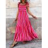 imagePRETTYGARDEN Womens Dresses 2025 Summer Floral Sleeveless Maxi Dress Casual Spaghetti Strap Tiered Flowy Beach Long DressSrose Red