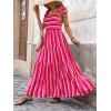 imagePRETTYGARDEN Womens Dresses 2025 Summer Floral Sleeveless Maxi Dress Casual Spaghetti Strap Tiered Flowy Beach Long DressSrose Red