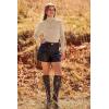 imagePRETTYGARDEN Womens Fall Fashion Turtleneck Pullover Sweaters Casual Long Sleeve Cable Knit Fitted Jumper TopsApricot