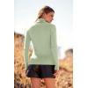 imagePRETTYGARDEN Womens Fall Fashion Turtleneck Pullover Sweaters Casual Long Sleeve Cable Knit Fitted Jumper TopsGreen