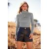 imagePRETTYGARDEN Womens Fall Fashion Turtleneck Pullover Sweaters Casual Long Sleeve Cable Knit Fitted Jumper TopsGrey
