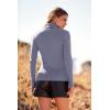 imagePRETTYGARDEN Womens Fall Fashion Turtleneck Pullover Sweaters Casual Long Sleeve Cable Knit Fitted Jumper TopsGrey Blue