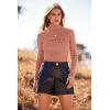 imagePRETTYGARDEN Womens Fall Fashion Turtleneck Pullover Sweaters Casual Long Sleeve Cable Knit Fitted Jumper TopsLight Pink