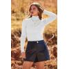 imagePRETTYGARDEN Womens Fall Fashion Turtleneck Pullover Sweaters Casual Long Sleeve Cable Knit Fitted Jumper TopsWhite