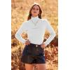 imagePRETTYGARDEN Womens Fall Fashion Turtleneck Pullover Sweaters Casual Long Sleeve Cable Knit Fitted Jumper TopsWhite