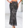 imagePRETTYGARDEN Womens Floral Print Mesh Long Skirt High Waisted Bodycon Fishtail Flowy Summer Maxi Skirts for Women TrendyFloral Gray