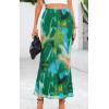 imagePRETTYGARDEN Womens Floral Print Mesh Long Skirt High Waisted Bodycon Fishtail Flowy Summer Maxi Skirts for Women TrendyFloral Green