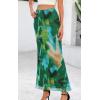 imagePRETTYGARDEN Womens Floral Print Mesh Long Skirt High Waisted Bodycon Fishtail Flowy Summer Maxi Skirts for Women TrendyFloral Green