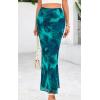 imagePRETTYGARDEN Womens Floral Print Mesh Long Skirt High Waisted Bodycon Fishtail Flowy Summer Maxi Skirts for Women TrendyFloral Lake Blue