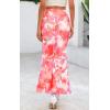 imagePRETTYGARDEN Womens Floral Print Mesh Long Skirt High Waisted Bodycon Fishtail Flowy Summer Maxi Skirts for Women TrendyFloral Light Orange