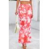 imagePRETTYGARDEN Womens Floral Print Mesh Long Skirt High Waisted Bodycon Fishtail Flowy Summer Maxi Skirts for Women TrendyFloral Light Orange