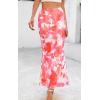 imagePRETTYGARDEN Womens Floral Print Mesh Long Skirt High Waisted Bodycon Fishtail Flowy Summer Maxi Skirts for Women TrendyFloral Light Orange