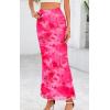 imagePRETTYGARDEN Womens Floral Print Mesh Long Skirt High Waisted Bodycon Fishtail Flowy Summer Maxi Skirts for Women TrendyFloral Pink