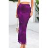imagePRETTYGARDEN Womens Floral Print Mesh Long Skirt High Waisted Bodycon Fishtail Flowy Summer Maxi Skirts for Women TrendyFloral Purple