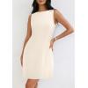 imagePRETTYGARDEN Womens Formal Short Dresses 2025 Summer Sleeveless Boat Neck A Line Elegant Mini Cocktail Party DressBeige