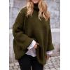 imagePRETTYGARDEN Womens Knit Oversized Sweater Fall Fashion Casual Long Sleeve Turtleneck Loose Chunky Pullover TopsArmy Green