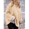 imagePRETTYGARDEN Womens Knit Oversized Sweater Fall Fashion Casual Long Sleeve Turtleneck Loose Chunky Pullover TopsBeige