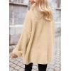 imagePRETTYGARDEN Womens Knit Oversized Sweater Fall Fashion Casual Long Sleeve Turtleneck Loose Chunky Pullover TopsBeige