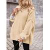 imagePRETTYGARDEN Womens Knit Oversized Sweater Fall Fashion Casual Long Sleeve Turtleneck Loose Chunky Pullover TopsBeige