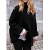 imagePRETTYGARDEN Womens Knit Oversized Sweater Fall Fashion Casual Long Sleeve Turtleneck Loose Chunky Pullover TopsBlack