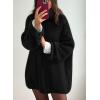 imagePRETTYGARDEN Womens Knit Oversized Sweater Fall Fashion Casual Long Sleeve Turtleneck Loose Chunky Pullover TopsBlack