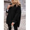 imagePRETTYGARDEN Womens Knit Oversized Sweater Fall Fashion Casual Long Sleeve Turtleneck Loose Chunky Pullover TopsBlack