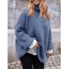 imagePRETTYGARDEN Womens Knit Oversized Sweater Fall Fashion Casual Long Sleeve Turtleneck Loose Chunky Pullover TopsBlue