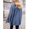 imagePRETTYGARDEN Womens Knit Oversized Sweater Fall Fashion Casual Long Sleeve Turtleneck Loose Chunky Pullover TopsBlue