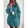 imagePRETTYGARDEN Womens Knit Oversized Sweater Fall Fashion Casual Long Sleeve Turtleneck Loose Chunky Pullover TopsBlue Green