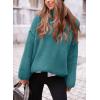 imagePRETTYGARDEN Womens Knit Oversized Sweater Fall Fashion Casual Long Sleeve Turtleneck Loose Chunky Pullover TopsBlue Green