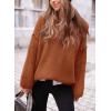 imagePRETTYGARDEN Womens Knit Oversized Sweater Fall Fashion Casual Long Sleeve Turtleneck Loose Chunky Pullover TopsBrick Red
