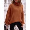 imagePRETTYGARDEN Womens Knit Oversized Sweater Fall Fashion Casual Long Sleeve Turtleneck Loose Chunky Pullover TopsBrick Red