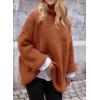 imagePRETTYGARDEN Womens Knit Oversized Sweater Fall Fashion Casual Long Sleeve Turtleneck Loose Chunky Pullover TopsBrick Red