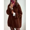 imagePRETTYGARDEN Womens Knit Oversized Sweater Fall Fashion Casual Long Sleeve Turtleneck Loose Chunky Pullover TopsDark Coffee