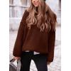 imagePRETTYGARDEN Womens Knit Oversized Sweater Fall Fashion Casual Long Sleeve Turtleneck Loose Chunky Pullover TopsDark Coffee