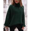 imagePRETTYGARDEN Womens Knit Oversized Sweater Fall Fashion Casual Long Sleeve Turtleneck Loose Chunky Pullover TopsDark Green