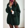 imagePRETTYGARDEN Womens Knit Oversized Sweater Fall Fashion Casual Long Sleeve Turtleneck Loose Chunky Pullover TopsDark Green