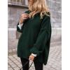 imagePRETTYGARDEN Womens Knit Oversized Sweater Fall Fashion Casual Long Sleeve Turtleneck Loose Chunky Pullover TopsDark Green