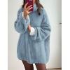 imagePRETTYGARDEN Womens Knit Oversized Sweater Fall Fashion Casual Long Sleeve Turtleneck Loose Chunky Pullover TopsLight Blue