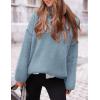imagePRETTYGARDEN Womens Knit Oversized Sweater Fall Fashion Casual Long Sleeve Turtleneck Loose Chunky Pullover TopsLight Blue