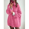 imagePRETTYGARDEN Womens Knit Oversized Sweater Fall Fashion Casual Long Sleeve Turtleneck Loose Chunky Pullover TopsPink