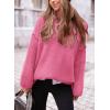 imagePRETTYGARDEN Womens Knit Oversized Sweater Fall Fashion Casual Long Sleeve Turtleneck Loose Chunky Pullover TopsPink
