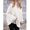imagePRETTYGARDEN Womens Knit Oversized Sweater Fall Fashion Casual Long Sleeve Turtleneck Loose Chunky Pullover TopsWhite