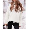 imagePRETTYGARDEN Womens Knit Oversized Sweater Fall Fashion Casual Long Sleeve Turtleneck Loose Chunky Pullover TopsWhite