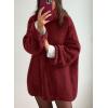 imagePRETTYGARDEN Womens Knit Oversized Sweater Fall Fashion Casual Long Sleeve Turtleneck Loose Chunky Pullover TopsWine Red