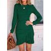 imagePRETTYGARDEN Womens Long Sleeve Ruffle Bodycon Short Dress Fall Ruched Fitted Cocktail Spring Mini DressesGreen